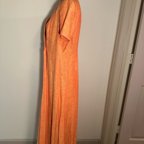 Vintage Escada Margaretha Ley 100% Linen Wrap Dress with Two Buttons - Picture 2 of 11